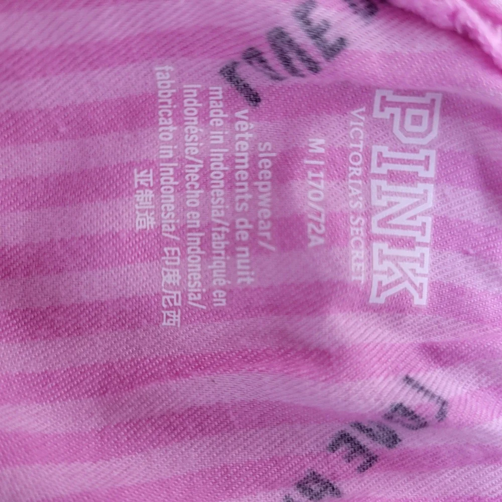 PINK Victoria's Secret Womens Pink Striped Logo Boxer Pajama‎ Shorts Size M